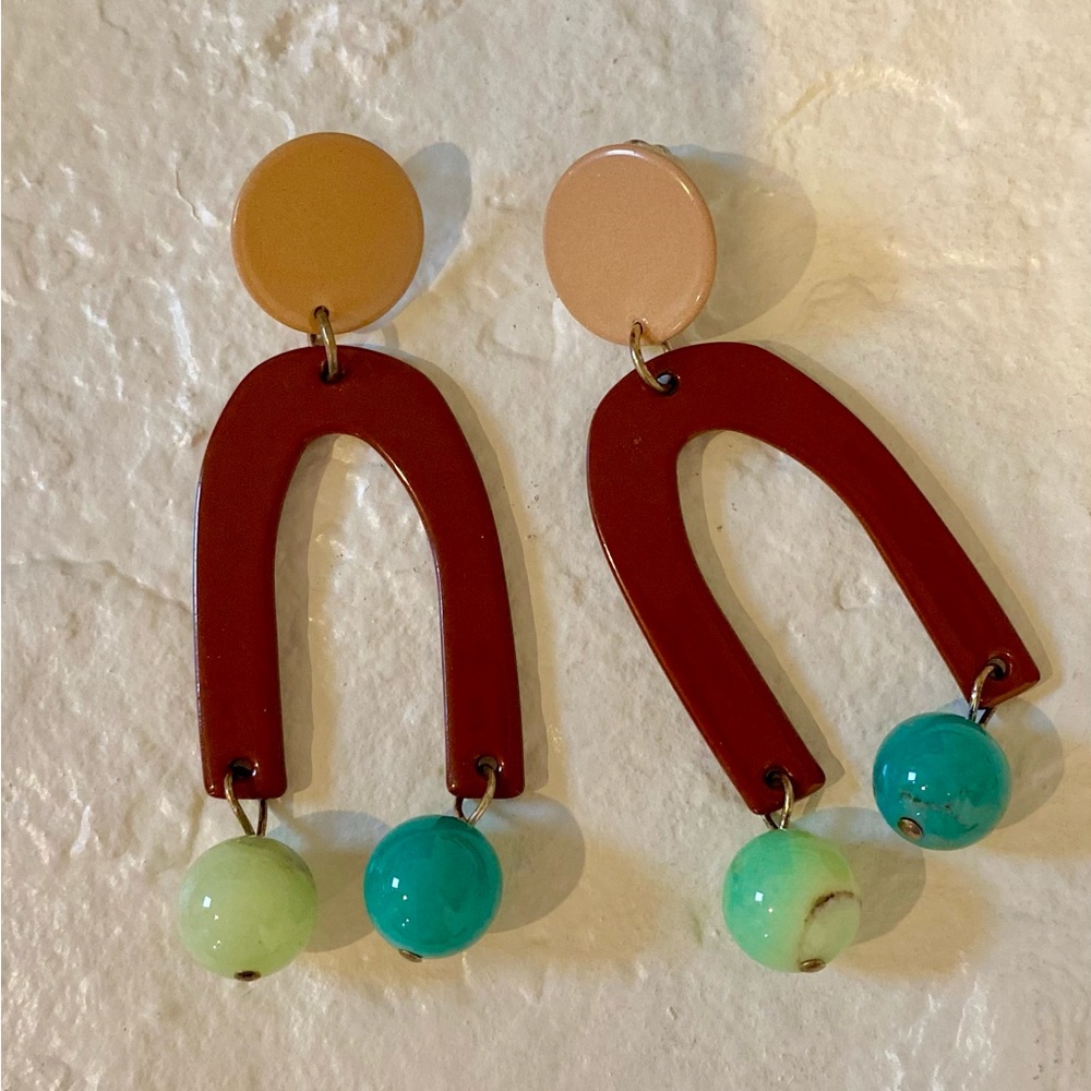 NEW Free People Statement Dangle Earnings! Funky geometric mobile style jewelry!